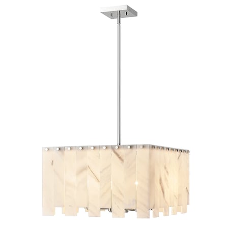 Z-Lite Viviana Chandelier, 8-Light, 19.75 In.W x 12 In.H, Polished Nickel/Alabaster 345P20-PN